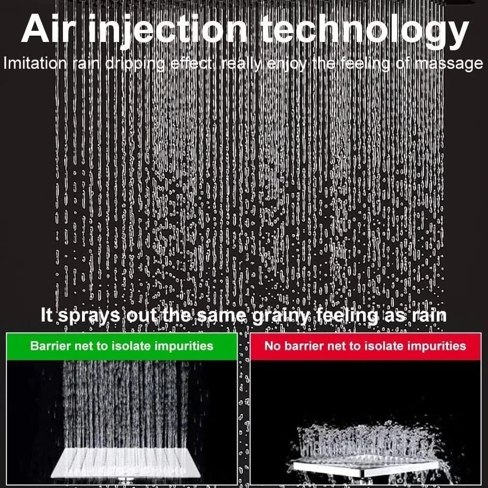 12 Inch Shower Head‎ with Extension Arm  Rain Shower head with Handheld Spray